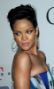 Rihanna gorgeous blue dress and shorter than usual hairs tyle