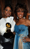 Whitney Houston and Jennifer Hudson backstage at the Grammy Awards