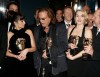 Kate Winslet with Penelope Cruz and Mickey Rourke at the BAFTA awards