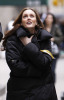 Leighton Meester arrives to the filming set of Gossip Girl in New York City on February 12th 2009