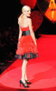 Tori Spelling on the runway of the Heart Truth's Red Dress Collection fashion show