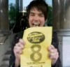 Adam Lambert with his American Idol Golden Ticket