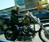 Brad Pitt riding a motorcycle on Sunset Blvd in Hollywood on February 10th 2009 3