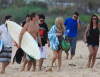 The cast of the hills at Sunset Beach in Hawaii filming the MTV show The Hills