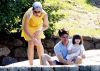 suri Cruise with mom and dad at a tropical private island in Angra Dos Reis on the 1st of February 2009