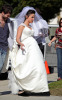 Jessica Lowndes seen on the filming set of 90210 in Los Angeles wearing a wedding dress on February 20th 2009 5