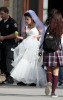 Jessica Lowndes seen on the filming set of 90210 in Los Angeles wearing a wedding dress on February 20th 2009 1