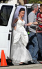 Jessica Lowndes seen on the filming set of 90210 in Los Angeles wearing a wedding dress on February 20th 2009 6