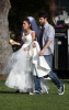 Jessica Lowndes seen on the filming set of 90210 in Los Angeles wearing a wedding dress on February 20th 2009 2