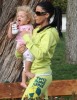 Katie Price aka Jordan carrying baby Princess Tiaamii after having lunch at Tra di Noi in Los Angeles California on February 23rd 2009