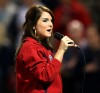 jojo sings the National Anthem before game four of the American League Championship Series during the 2008 MLB playoffs at Fenway Park on October 14th 2008 in Boston