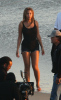 Beyonce Knowels getting ready for the video shoot in Malibu at the beach