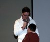 Daniel Gokey with a kid at Sophias Heart Foundation Event