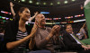 Emma Heming with Bruce Willis at the game two of the Eastern Conference Quarterfinals on April 23rd 2008 at the TD Banknorth Garden in Boston Massachusetts 1