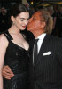 Anne Hathaway and and designer Valentino Garavani at the LA Premiere Of Valentino The Last Emperor held at the Los Angeles County Museum of Art on April 1st 2009