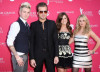 Mike Gossin, Tom Gossin, Cheyenne Kimball and Rachel Reinert of the band Gloriana arrive at the 44th annual Academy Of Country Music Awards