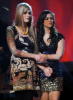 Tatiana Del Toro and Megan Joy Corkrey on stage of the american idol season 8 during the wild card show of American Idol March 5th 2009 in Los Angeles California