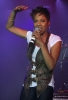 MC Lyte on stage singing at at Queen Latifah birthday party