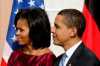 first lady Michelle Obama and U.S president Barack Obama arrives for bilateral talks with German Chancellor Angela Merkel on April 3rd 2009