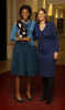 Michelle Obama with the wife of Britains Prime Minister Sarah Brown as the G20 spouses visit the Royal Opera House in Covent Garden on April 2nd 2009 in London England