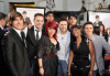 Zac Efron, Matt Giraud, Allison Iraheta, Anoop Desai, Danny Gokey, Adam Lambert, Lil Rounds, and Kris Allen at the movie premiere of 17 Again on April 14, 2009