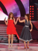 Myriam Fares singing on stage with Basma from Morocco at the LBC Star Academy Ninth Prime