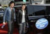 Kris Allen and Adam Lambert arriving at the Kodak theater for their final performance of american idol season 8