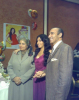 Mirhan Hussein at her birthday party with her mother and father