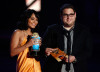 Vanessa Hudgens and Jonah Hill presenting the Breakthrough Male Performance award onstage during MTV Movie Awards on May 31st 2009 1