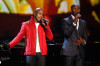 Jamie Foxx with NeYo on stage for the tribute to the late singer Michael Jackson during the 2009 BET Awards 3