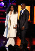 Janet Jackson onstage with Jamie Foxx to give a speech about her brother Michael Jackson onstage during the 2009 BET Awards