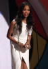 Zoe Saldana presents an award onstage during the 2009 BET Awards held at the Shrine Auditorium on June 28th 2009 in Los Angeles