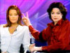 Michael Jackson with his wife Lisa Marie Presley during a live interview with Diane Sawyer on ABC