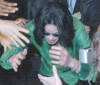 Michael Jackson surrounded by fans