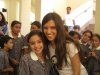 princess Lara Scandar from Egypt picture with a student at Shweifat school