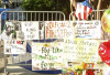 tributes placed by fans ouside the Jackson family compound for Michael Jackson on July 7th 2009 in Encino California