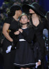 Michael Jackson's daughter Paris and family on stage during the public memorial service held at Staples Center on July 7th 2009 in Los Angeles California