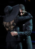 Usher hugs LaToya Jackson at the Michael Jackson public memorial service held at Staples Center on July 7th 2009 in Los Angeles