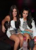 Kim Kardashian and Khloe Kardashian arrive at the Three O Vodka New Bubble Flavor Launch Party on July 9th 2009