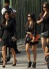 Kim Kardashian arrives at Michael Jackson public Memorial service on July 7th 2009 with her sister Kourtney and Clohe Kardashian