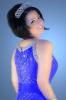 Diana Karazone new studio photoshoot in a blue glam dres