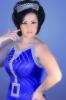 Diana Karazone new studio photoshoot in a silver blue dress