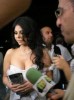 Hayfa Wahbe spotted backstage at the 2009 Murex Dor Lebanese Awards picture during a TV Channel interview after winning the 2009 pop icon 2