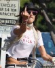 Alessandra Ambrosio photo riding a bike in Venice California on July 18th 2009 2