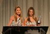 Alessandra Ambrosio on stage with model Doutzen Kroes as she accepts the Webby for Victorias Secret Best Fashion Site during the 13th Annual Webby Awards at Cipriani Wall Street on June 8th 2009 in New York 2