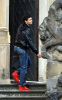 Jesus Luz spotted outside the Troja Castle in Prague Czech Republic on August 12th 2009 wearing flashy red shoes