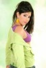 Ayten Amer professional studio photo shoot stylish green and purple outfit