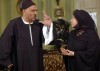 Jamal Sleiman as Hamam bin Raslan in the darama series Afrah Iblis in Ramadan with actress abla kamel