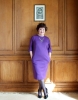 Susan Boyle picture of the recent makeover photo shoots in a purple dress