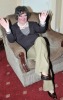 Susan Boyle photo in her home in Blackburn West Lothian on April 17th 2009 setting on the couch